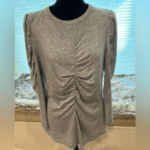 Rebecca Taylor Heather Grey Ruched Top